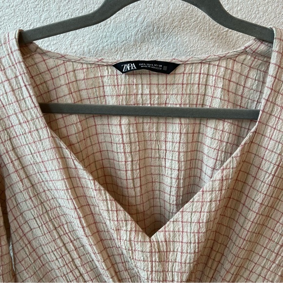 ZARA Cut Out Linen Blend Dress - Picture 4 of 13